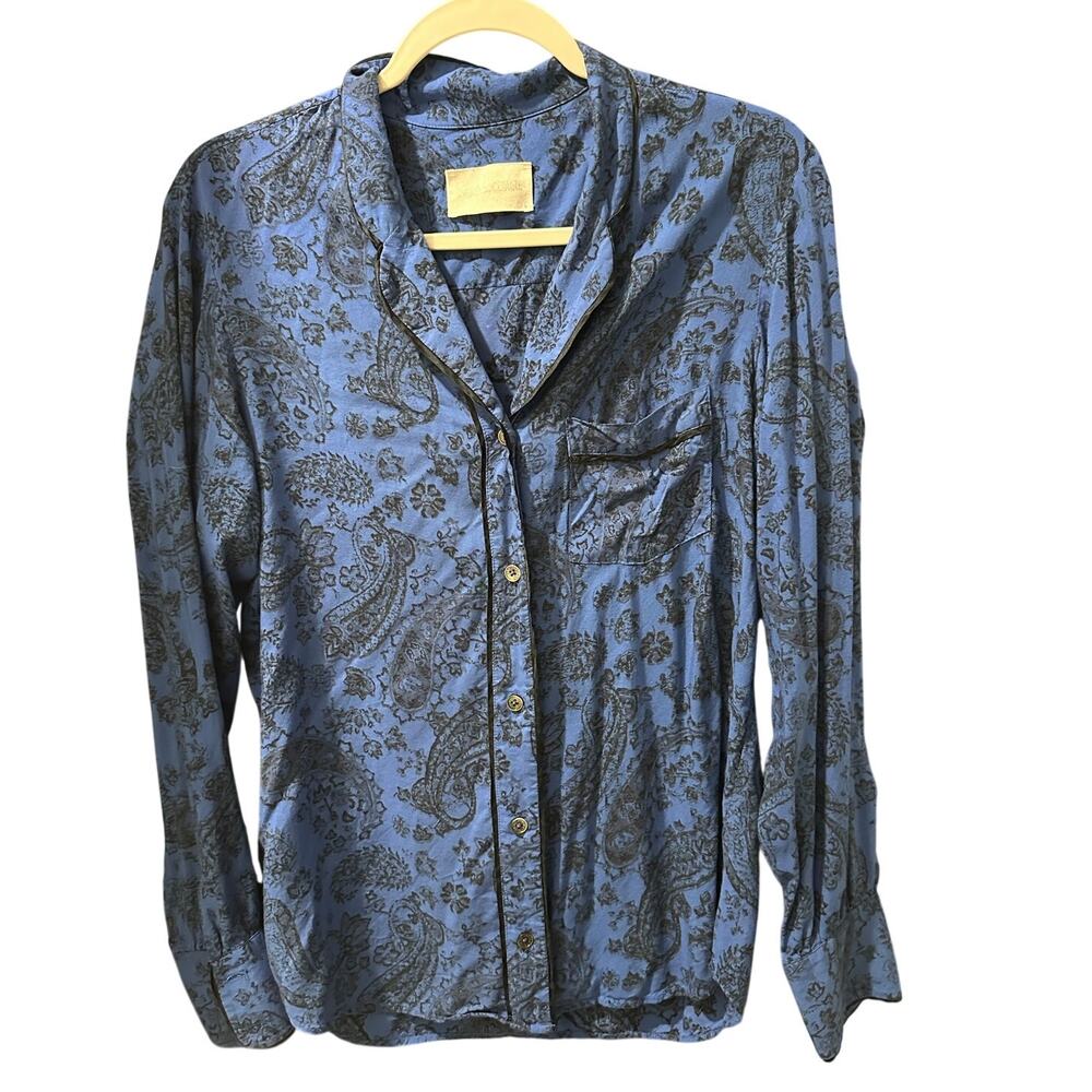 Zadig & Voltaire Tacha Top Floral Paisley Blue Black, size M